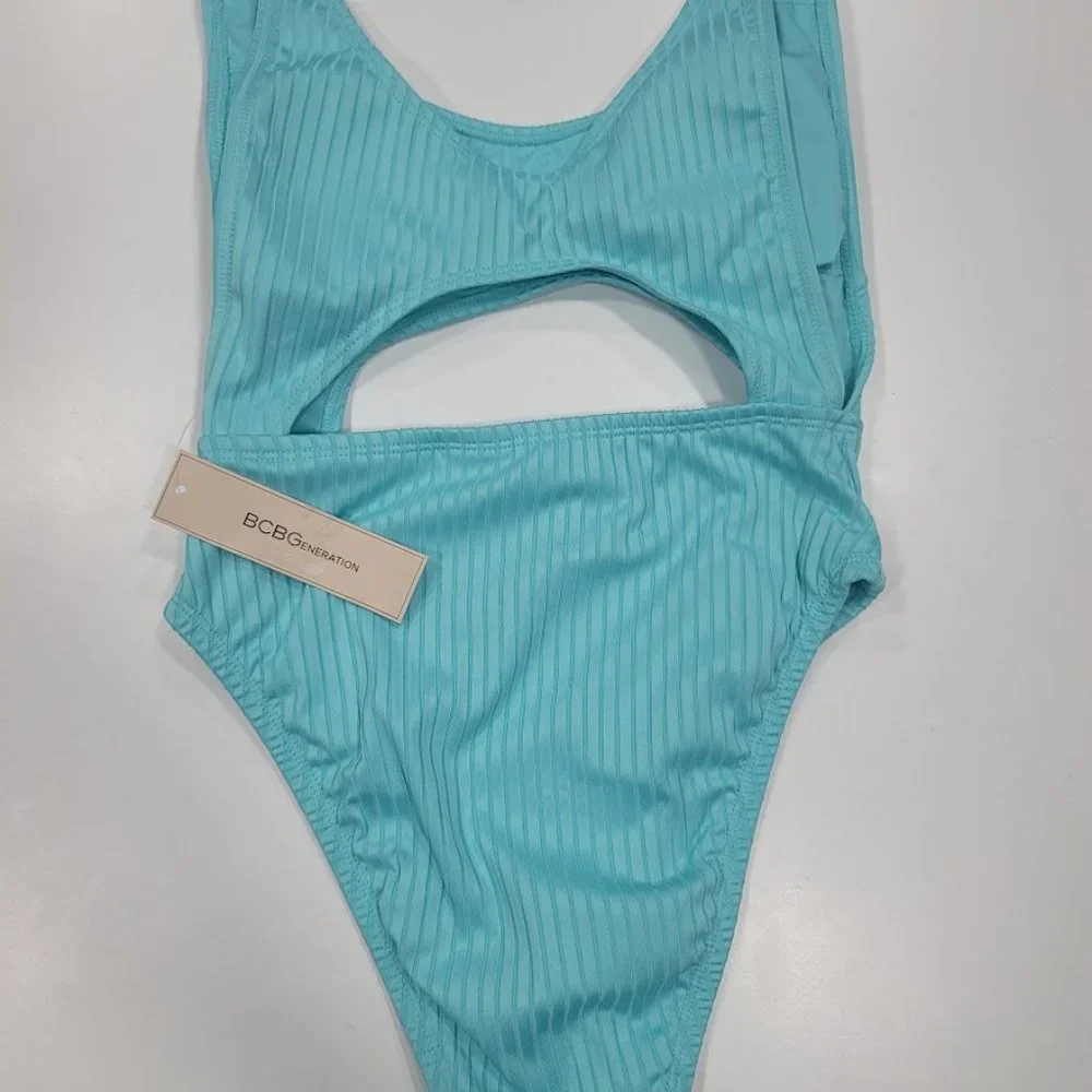 BCBGENERATION Ribbed Cutout One-Piece Swimsuit - Picture 6 of 7